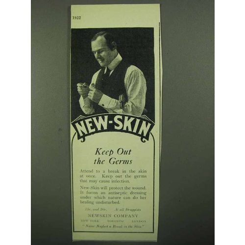 1922 New-Skin Antiseptic Ad - Keep Out the Germs