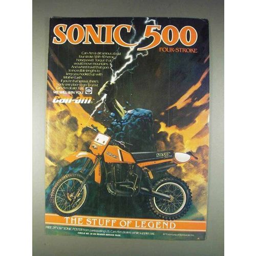 1982 Can-Am Sonic 500 Motorcycle Ad