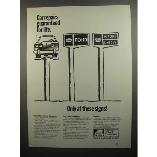 1984 Ford Service Ad - Car Repairs Guaranteed for Life