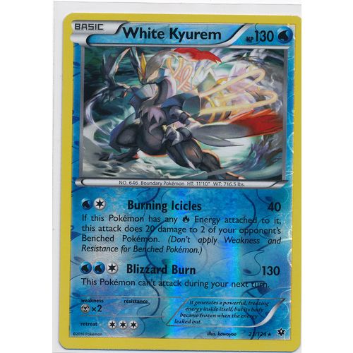 Pokemon XY Fates Collide 21/124 White Kyurem Rev Holo
