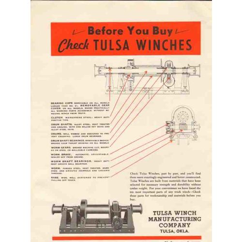 TULSA WINCH MFG COMPANY 1936 Before buy oil gas petroleum vintage ad