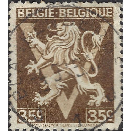 BELGIUM, Victory, heraldic lion, brown 1944, 35c