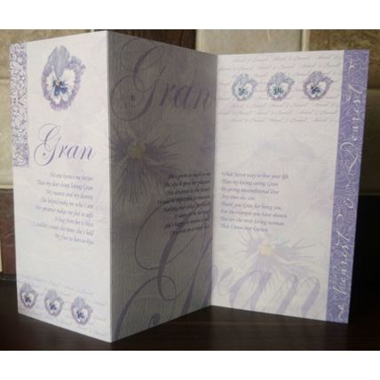 Gran Birthday Cards - 3-fold card - Glitter Card - 001