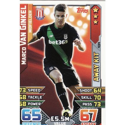Match Attax 2015/2016 434 Marco Van Ginkel Away Kit Stoke City