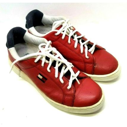 Tommy Hilfiger Red Leather Women's Sneakers Shoes Size 6.5M (GG9)