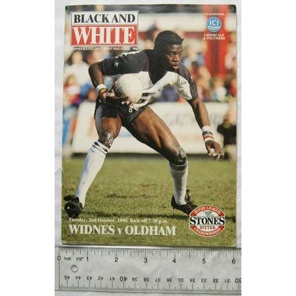 1990 programme Widnes v. Oldham