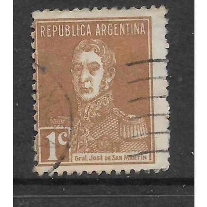 ARGENTINA REP 1923 1c BROWN SAN MARTIN SG 530 FINE USED#