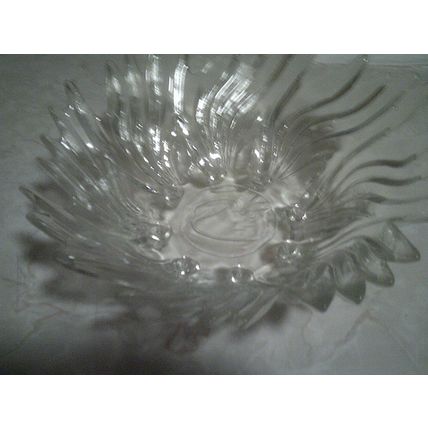 Art glass Swan bowl clear