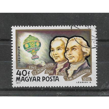 Hungary.SG3142 40fi Montgolfier Brothers and Balloon.Fine Used.Nov22