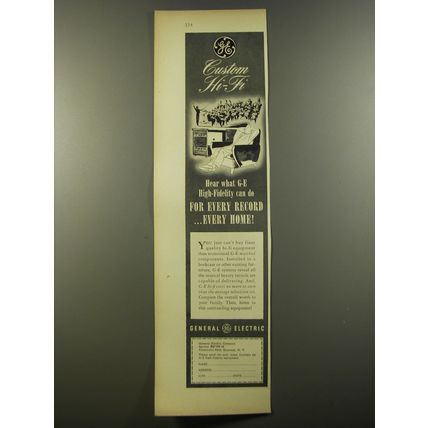 1954 General Electric Hi-Fi Equipment Advertisement - Custom Hi-Fi