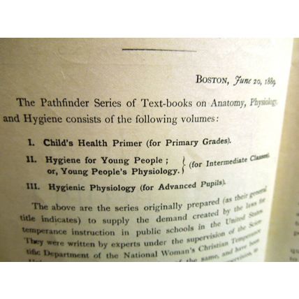 Antique Book PHYSIOLOGY for Young People RED Copyright 1884 1888