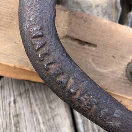 Vintage Original Cast Iron Black Hawk Corn Cob Sheller + Barn Wood early 1900's