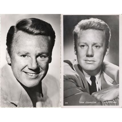 Van Johnson Film Actor 2x Old Postcard s