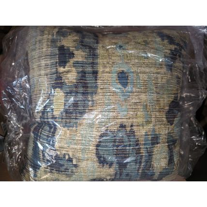 Plutus Bear Canyon Handmade Throw Pillow-18" x 18"-Green/Navy/Blue-NEW-FAST SHIP