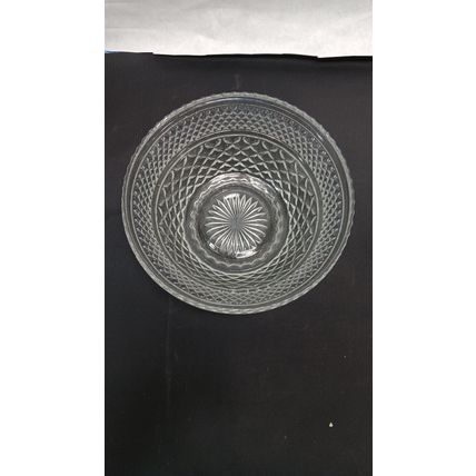 Anchor Hocking Mid-Century Wexford Diamond Cut Crystal Footed Dish Bowl