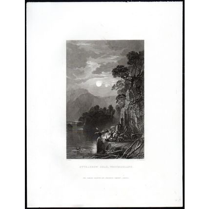 STYBARROW CRAG, WESTMORLAND 1858 Samuel Bradshaw Thomas Allom ANTIQUE ENGRAVING