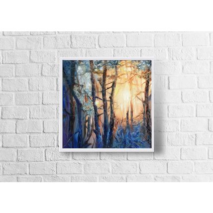 Oil Painting Forest Landscape Trees Wall Art
