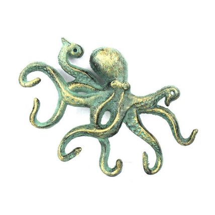 Pack Of 2] Antique Bronze Cast Iron Octopus Hook 11"