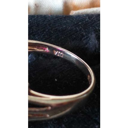 Vintage 1980-s Silver Pink Ruby and Real Diamonds Ring Size UK N, US 6 3/4