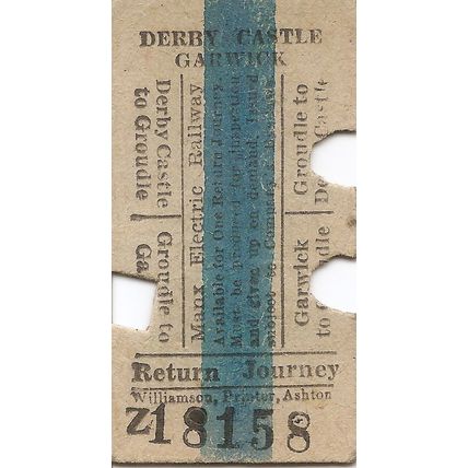 Manx Electric Railway Edmondson Ticket - Derby Castle to Garwick