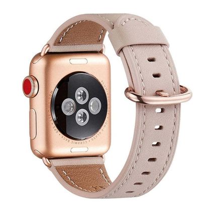 Classic Buckle Leather Replacement Strap Watchband For Apple Watch Series, 7 41m
