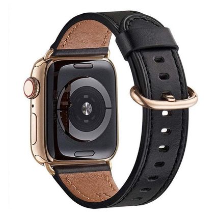 Classic Buckle Leather Replacement Strap Watchband For Apple Watch Series, 7 41m