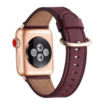 Classic Buckle Leather Replacement Strap Watchband For Apple Watch Series, 7 41m