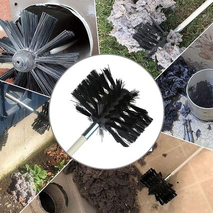 Chimney Fireplace Duct Vent Cleaning Brush Kit 18 Flexible Rods 2x Brush Heads