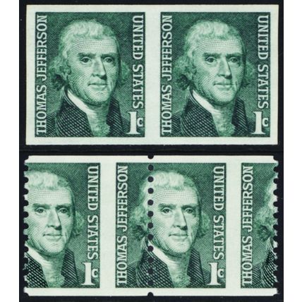 1299b, Mint XF NH Imperf Pair And Misperf Coil Pairs - Stuart Katz