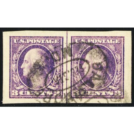 484, Used Superb 3¢ Imperforate Line Pair - Stuart Katz