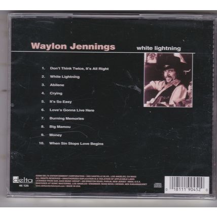 Waylon Jennings : White Lightning. (2000) CD Album