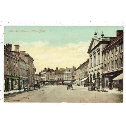 Dorset postcard Market Place Blandford