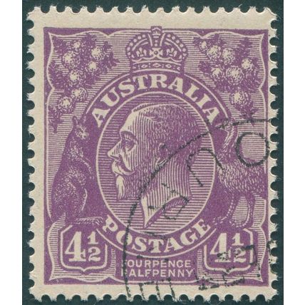 Australia 1930 5d on 4½d violet Die II Without surcharge SG120a CTO