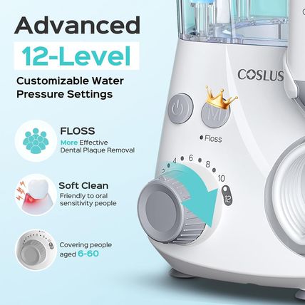 COSLUS Professional Water Flosser for Teeth: 12 Pressure Settings Electric Denta