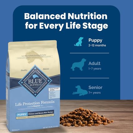 Blue Buffalo Life Protection Formula Puppy Dry Dog Food, Chicken & Brown Rice, 3