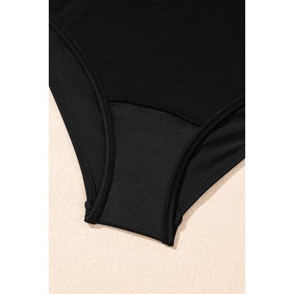 Black Cut out Twist Bowknot Backless One Piece Swimsuit