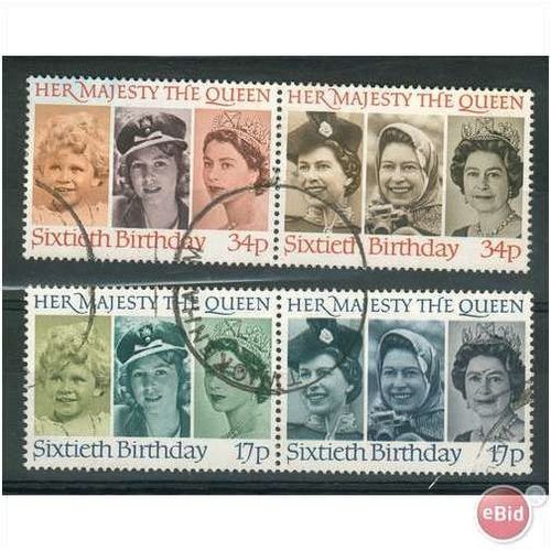GB stamps 1986 used set - SG 1316-1319 - 60th Birthday Of The Queen