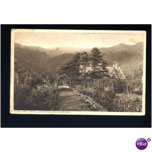 Wales DEVIL'S BRIDGE Hotel Gardens Postcard by Lightfoot