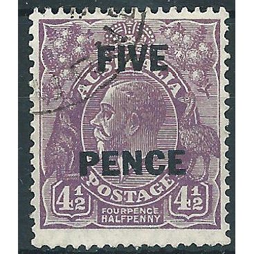 Australia 1930 SG120 5d on 4 1/2d Violet Very Fine Used .. ..