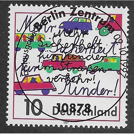 GER 1997 10pf 'MORE SAFETY FOR CHILDREN' FINE USED (EBID60-517)