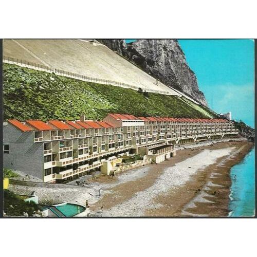 Gibraltar - Both Worlds Holiday Resort, Sandy Bay - postcard, stamp, 1973 pmk