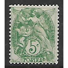 FRANCE 1900 5c GREEN BLANC TYPE SG295 M MINT