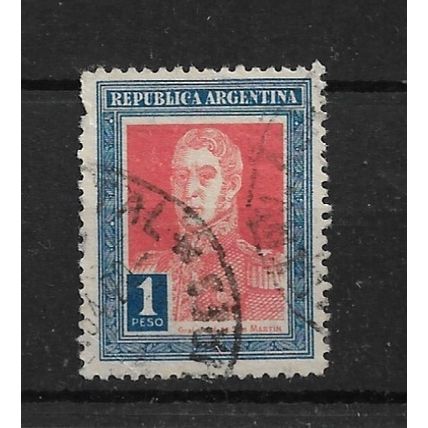 Argentina.SG429 1p San Martin (Red and Blue).Fine Used.Dec21