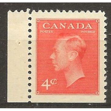 Canada 1950 SG423c 4c Vermilion Coil Stamp IMP x Perf 12 Mounted Mint ..