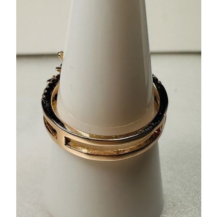 Bomb Party Sz8 BP Ring Fashion Jewelry RBP Star Purple Split Yellow Gold Pl Band