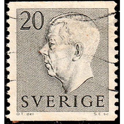 Sverige Sweden 1952 King Gustaf VI Adolf 20 ore Used Stamp t