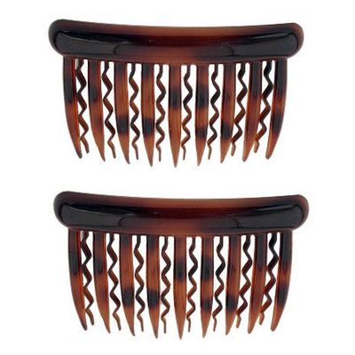French Side Hair Combs in Wavy and Straight Tortoise Shell Combs [ Tortoise ]