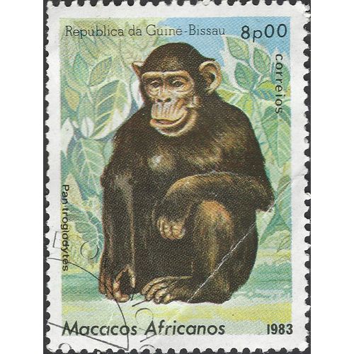 GUINEA BISSAU, MAMMAL, Chimpanzee, blue 1983, 8p00