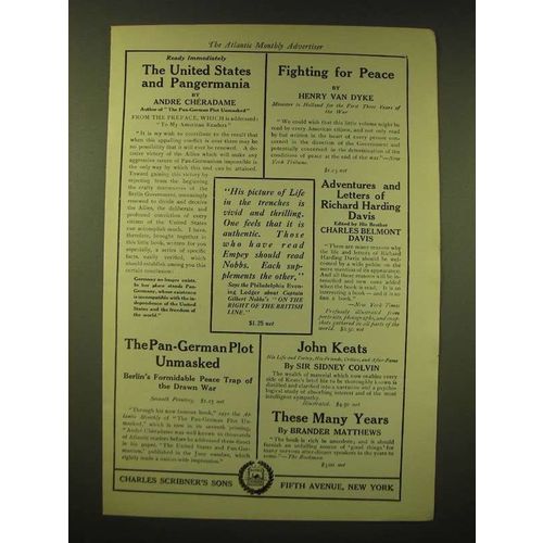 1918 Charles Scribner's Sons Ad - The United States and Pangermania