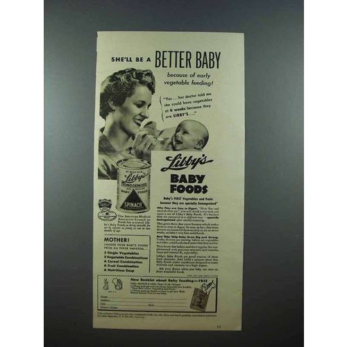 1939 Libby's Baby Food Ad - She'll Be Better